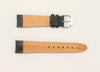 Genuine Black Leather Watch Band Strap Double Stitching Semi-Padded