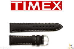 TIMEX Q7B858 Original 20mm Dark Brown Calfskin Leather Watch Band Strap w/ 2Pins