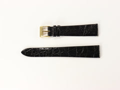 Primo 18mm - 19mm Crocodile Veritable Black Italian Watch Band CrocoMB1819