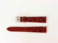 Primo 18mm Crocodile Veritable Burgundy Italian Watch Band CrocoMBrg18-2