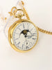 Aero Neuchatel Gold Plated Mechanical Pocket Watch with Moon Phase - Forevertime77