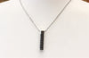 Stainless Steel & Black Rubber Pendant with Stainless Steel Chain Necklace