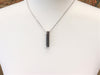 Stainless Steel & Black Rubber Pendant with Stainless Steel Chain Necklace