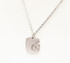 Stainless Steel Square Heart Pendant with Stainless Steel Chain Necklace Unisex