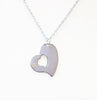 Stainless Steel Heart Pendant with Stainless Steel Chain Necklace Unisex