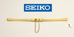 SEIKO Ladies Stainless Steel Gold Plated Wristwatch Band E5011 with End Safety Chain
