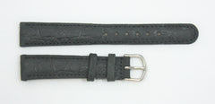 Nubuck Genuine Black Leather Watch BAND (Various Sizes/Buckle Color)