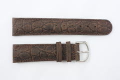 Nubuck Genuine Dark Brown Leather Watch BAND (Various Sizes/Buckle Color)