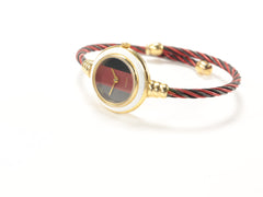 Ladies Bangle Style Fashion Watch (Red/Black/Gold/White) 1990's
