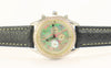 Techno Com by KC Men's Watch Stainless Steel Mother of Pearl Black Leather Band Preowned