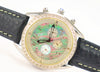 Techno Com by KC Men's Watch Stainless Steel Mother of Pearl Black Leather Band Preowned