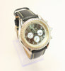 Techno Com by KC Men's Watch Stainless Steel Mother of Pearl Black Leather Band Preowned