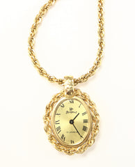 Paul Peugeot Ladies Gold Plated Necklace Watch Winding 17 Jewels