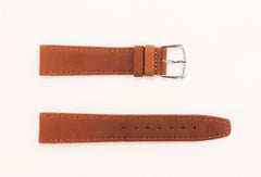 Genuine Leather Suede Stitched Watch Band Strap BROWN - Various Sizes & Buckle Color