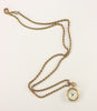 Sutton Ladies Gold Plated Necklace Watch  with Enamel backing 1980's Rare - Forevertime77