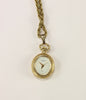 Sutton Ladies Gold Plated Necklace Watch  with Enamel backing 1980's Rare - Forevertime77