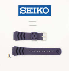 22mm SEIKO Replacement Z-22 Divers Navy Blue Rubber Watch Band w/ 2 Pins SKX007