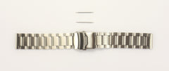22mm Solid Stainless Steel Silver Tone Watch Band Compatible w/Hamilton, Tissot, Omega, Tag Heuer