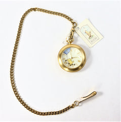 TIMEX Winnie the Pooh Gold Plated Pocket Watch w/chain (rotating bees)