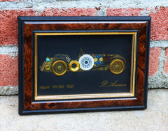 P. Ammon Horological Collage Art Made from Watch Parts Jaguar SS100, 1937
