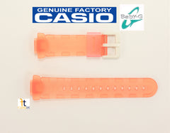 14mm Original CASIO Baby-G Transparent Orange Rubber BG-151 Watch Band