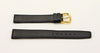 Black Genuine Leather Stitched Watch Band Strap Made in France (Various Sizes)