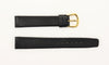 Black Genuine Leather Stitched Watch Band Strap Made in France (Various Sizes)