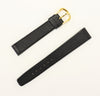 Black Genuine Leather Stitched Watch Band Strap Made in France (Various Sizes)