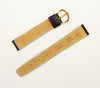 Black Genuine Leather Stitched Watch Band Strap Made in France (Various Sizes)