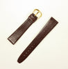 Dark Brown Genuine Leather Lizard Grain Watch Band Strap Made in France (Two Sizes)