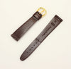 Dark Brown Genuine Leather Lizard Grain Watch Band Strap Made in France (Two Sizes)
