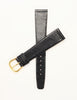 Black Genuine Leather Lizard Grain Watch Band Strap Made in France (Two Sizes)