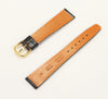 Black Genuine Leather Lizard Grain Watch Band Strap Made in France (Two Sizes)