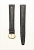 Black Genuine Leather Watch Band Faux Ostrich Design French Made (Various Sizes)