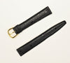 Black Genuine Leather Watch Band Faux Ostrich Design French Made (Various Sizes)