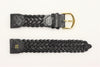 Genuine Leather Black Braided Watch Band (Two Sizes)