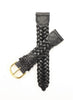 Genuine Leather Black Braided Watch Band (Two Sizes)