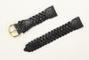 Genuine Leather Black Braided Watch Band (Two Sizes)