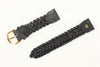 Genuine Leather Black Braided Watch Band (Two Sizes)