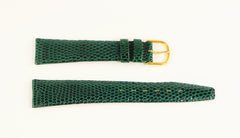 18mm Genuine Lizard Green Leather Watch Band MADE IN FRANCE