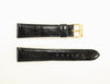 20mm Genuine Crocodile Black Leather Watch Band IRV CERTIFIED Handcrafted in Germany