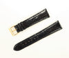 20mm Genuine Crocodile Black Leather Watch Band IRV CERTIFIED Handcrafted in Germany