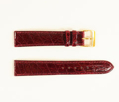 Genuine Crocodile Burgundy Leather Watch Band IRV CERTIFIED Handcrafted in Germany (Two Sizes)