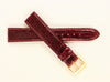 Genuine Crocodile Burgundy Leather Watch Band IRV CERTIFIED Handcrafted in Germany (Two Sizes)