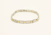 Brushed Stainless Steel Bracelet With Gold Plated Links Adjustable Unisex New