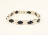 Stainless Steel and Rubber Link Bracelet With Intricate Designs Adjustable Unisex New