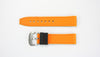 22mm Black Silicone Watch Band Orange Stitching With 2 Spring Bars