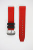 22mm Compatible Black Silicone Watch Band 59-S52631 Red Stitching With 2 Spring Bars