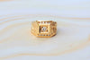 14K Men's Yellow Gold Nugget Ring with 0.43ct Diamonds D Color 12.3 Grams