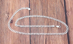 Sterling Silver 925 Cuban Curb Link Necklace Made in Italy Unisex 26 Inches / 8.2mm Width